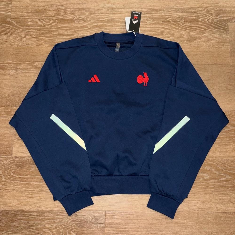 Adidas Women’s France Travel Sweatshirt Blue Size large new soccer rugby fifa